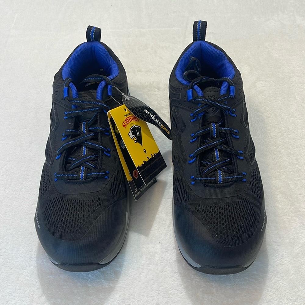 HERMAN SURVIVORS WOMENS WORK SHOE SIZE 9 BLACK , BLUE
